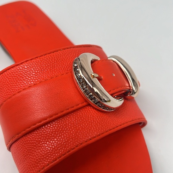 Naturalizer Orange Santiago Slide Sandals Sparkle Rhinestone Buckle Open Toe 6.5 - Picture 9 of 13